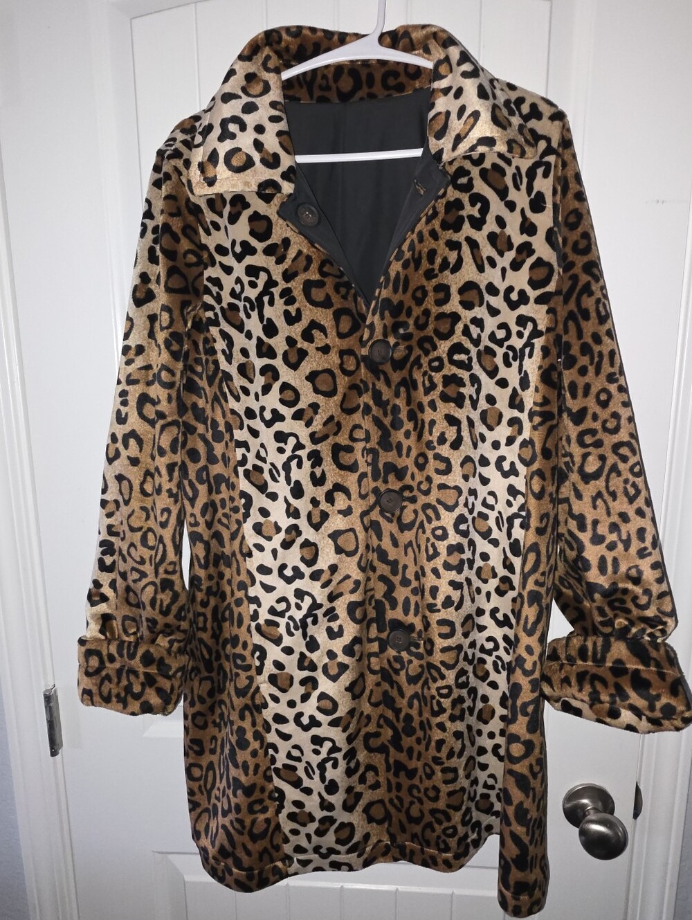 Dennis Basso Reversible Leopard Print Coat NWOT Medium $289 RETAIL